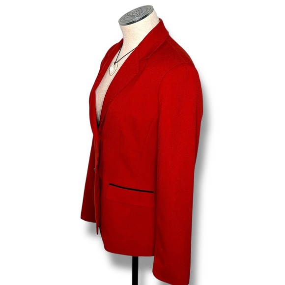 Kasper Women's Red Blazer Size 6 Single‎ Breasted Button Down Collar - Picture 3 of 7